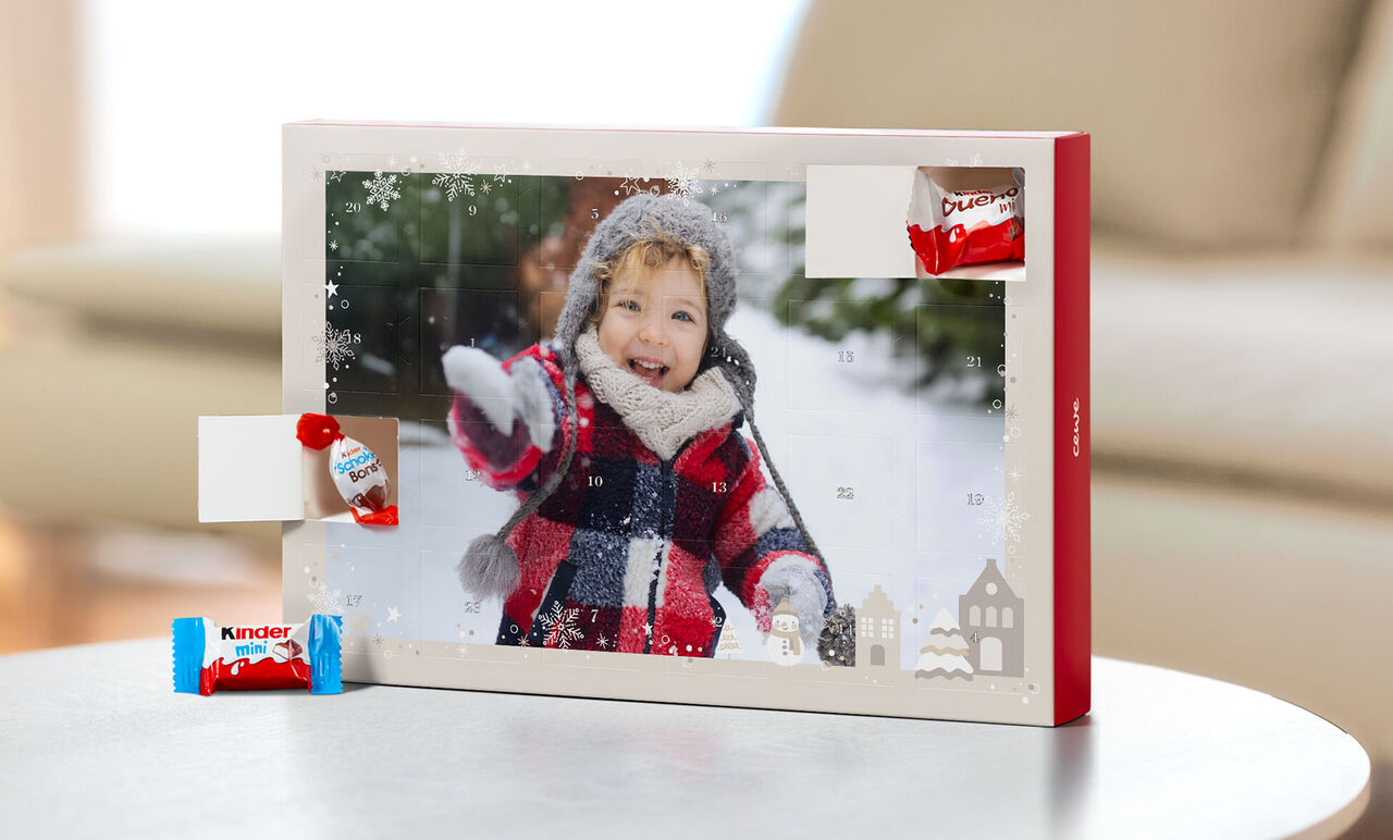 calendario de Adviento con chocolates kinder