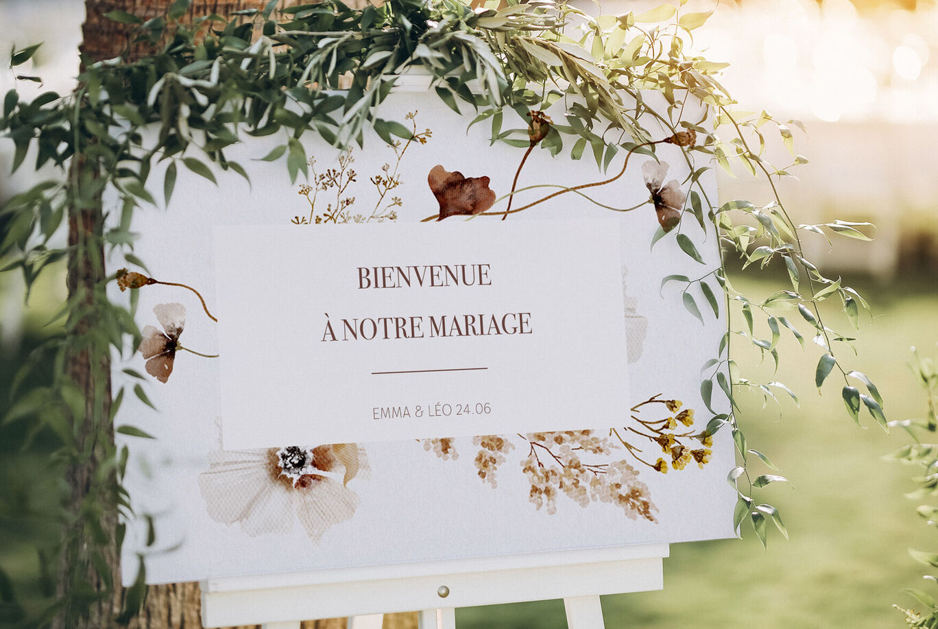 cartel de bienvenida personalizado para bodas.