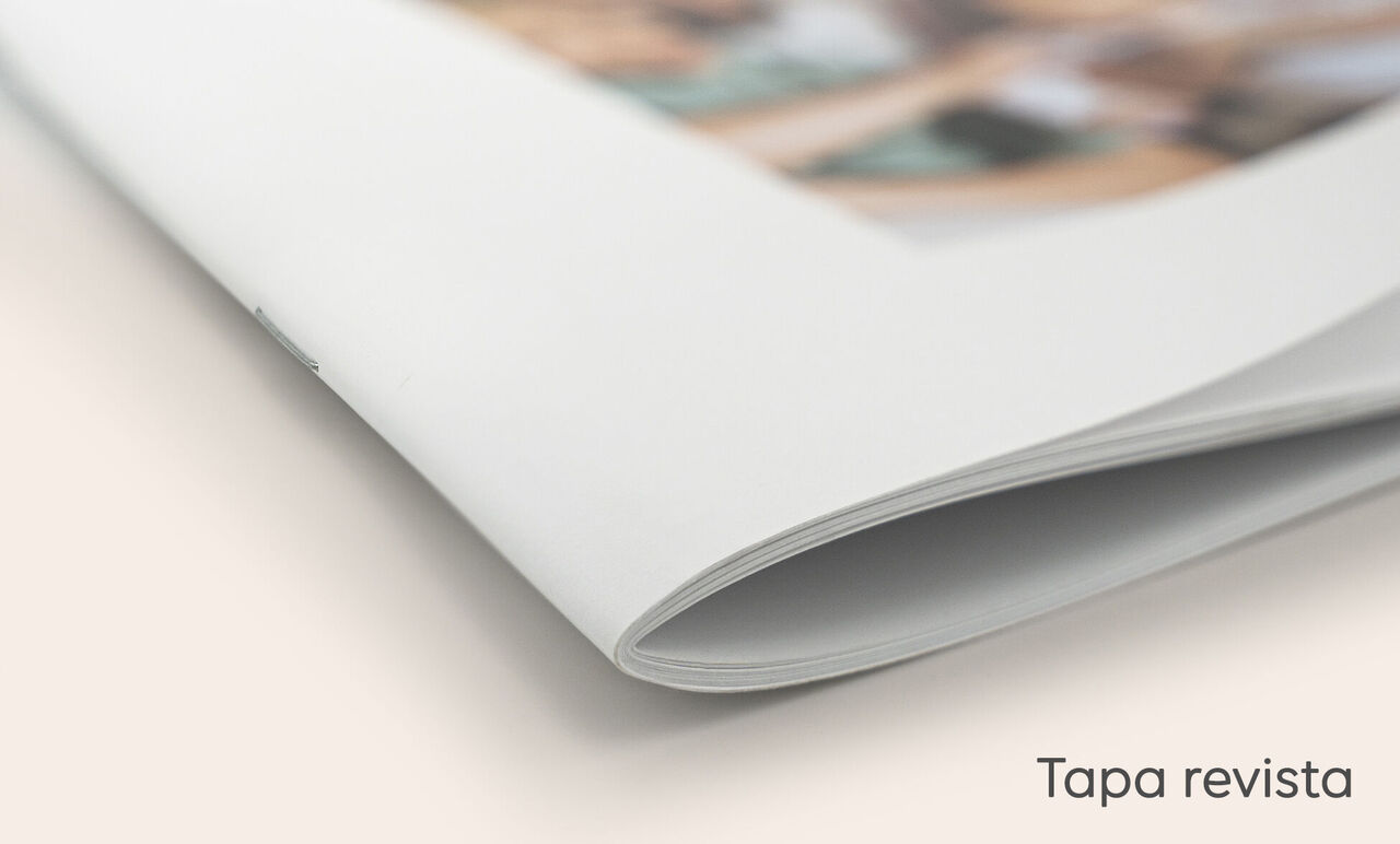 álbum de fotos con tapa revista, con grapas y muy flexible