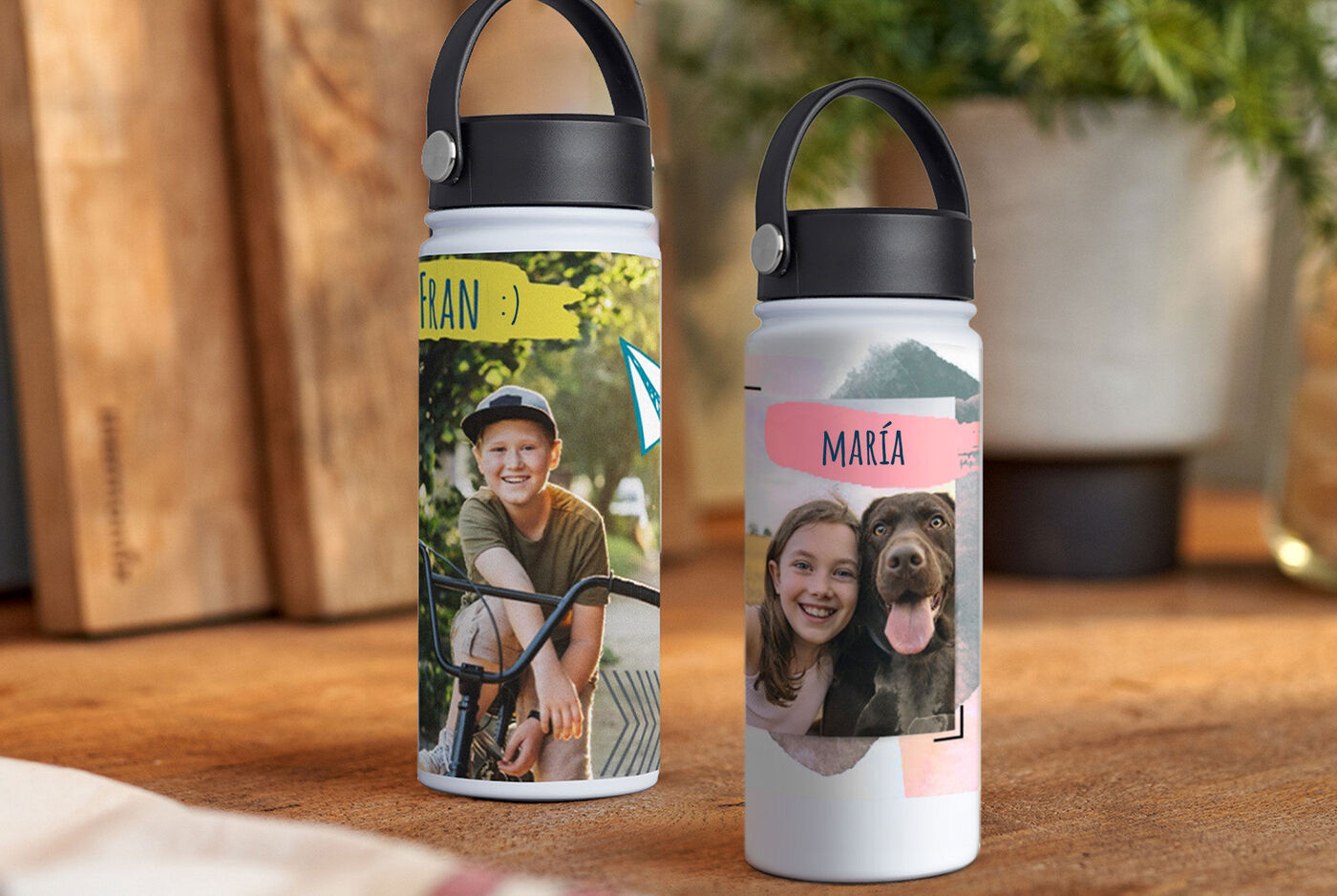 Botella personalizada de acero inoxidable, añade tus fotos y llévala contigo a todos lados. es
