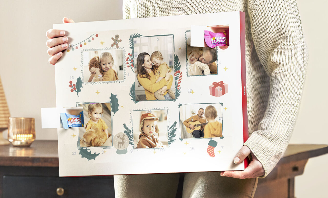calendario de Adviento personalizado con chocolates Tony's