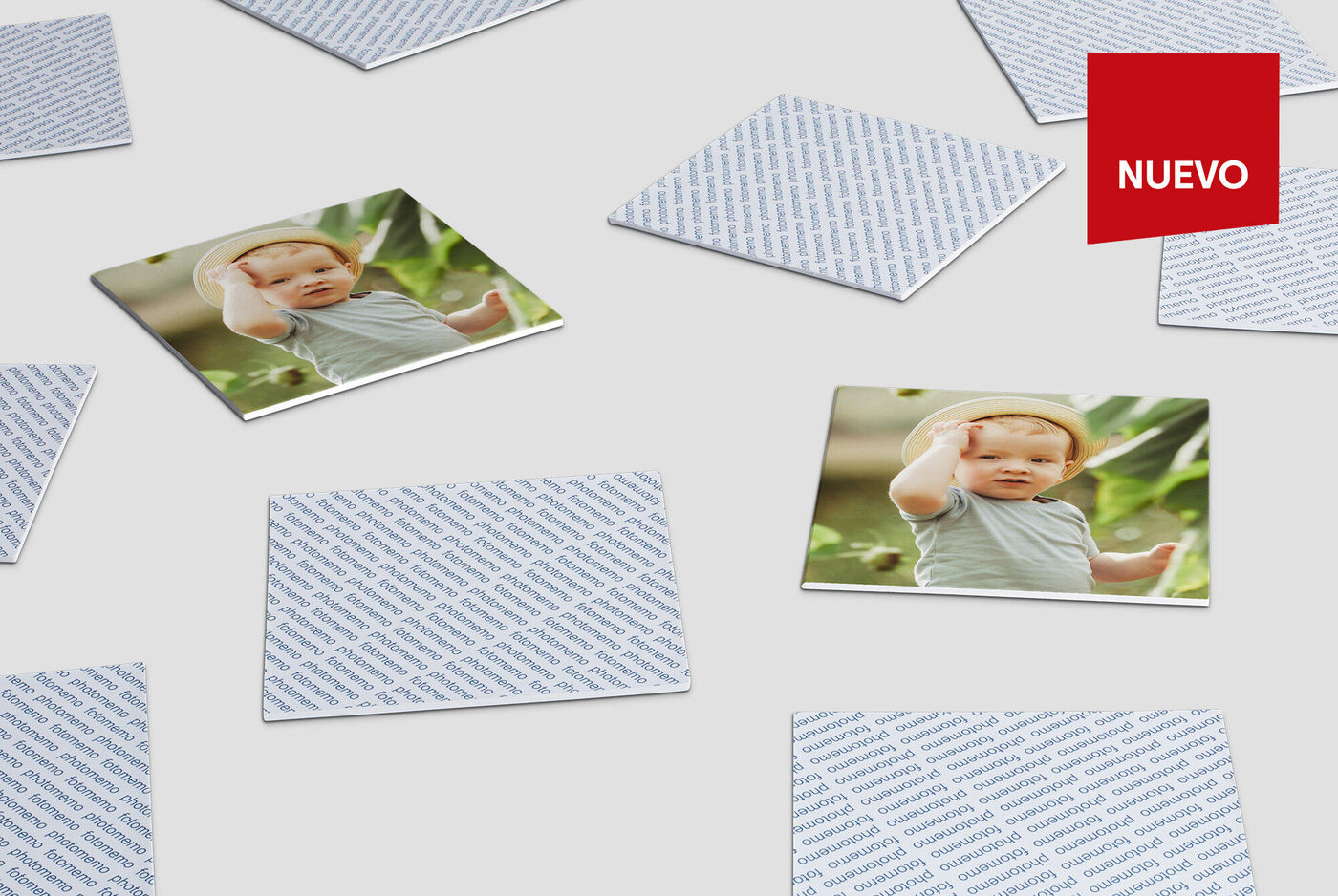 Juego de memoria con fotos, perfecto para jugar con niños. Encuentra las cartas iguales y únelas entre si dándoles la vuelta.