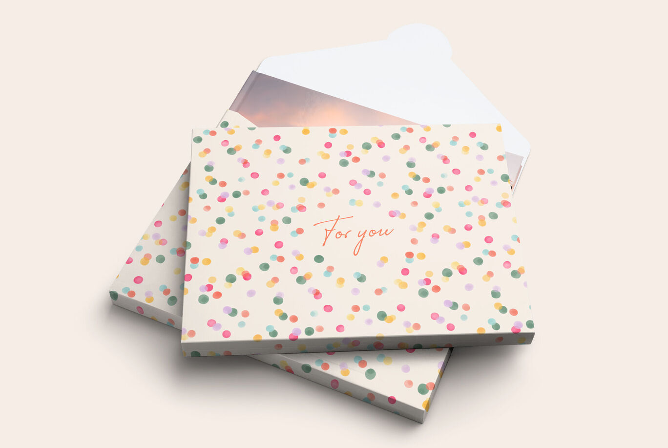 Envoltorio de regalo "Confetti" para álbum de fotos.