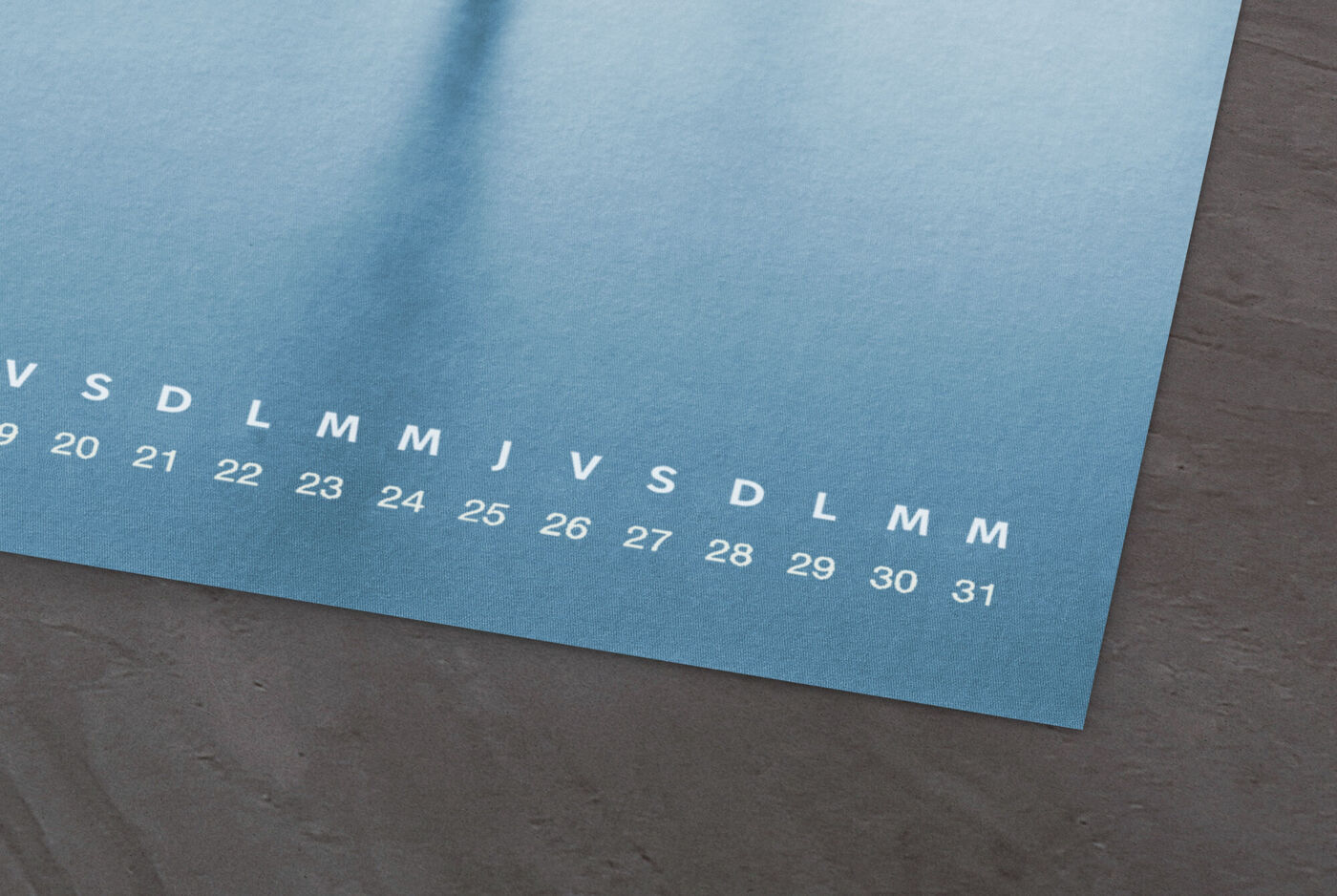Papel digital ultra mate para calendarios