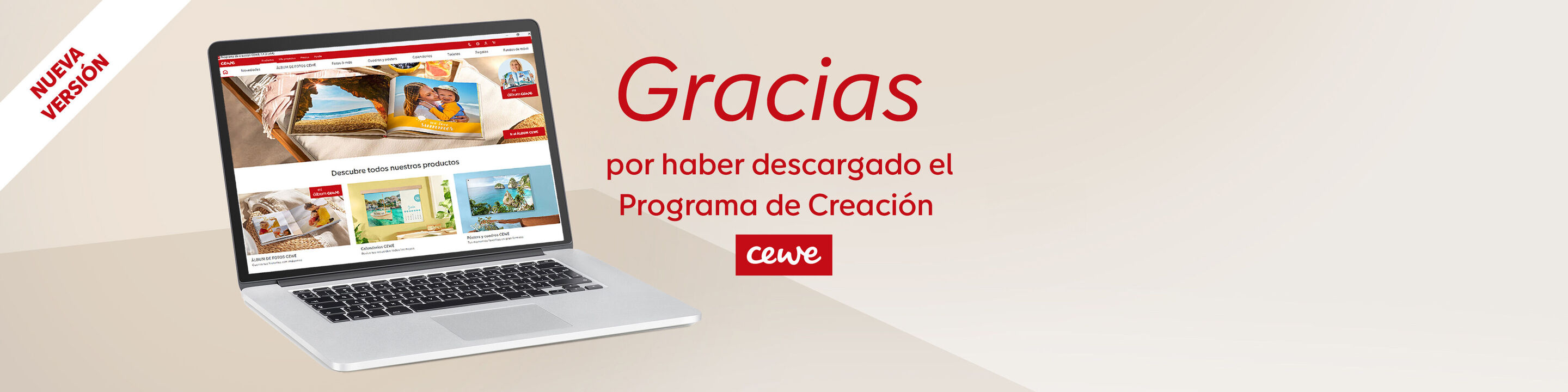 El portátil muestra la nueva versión del programa creativo CEWE