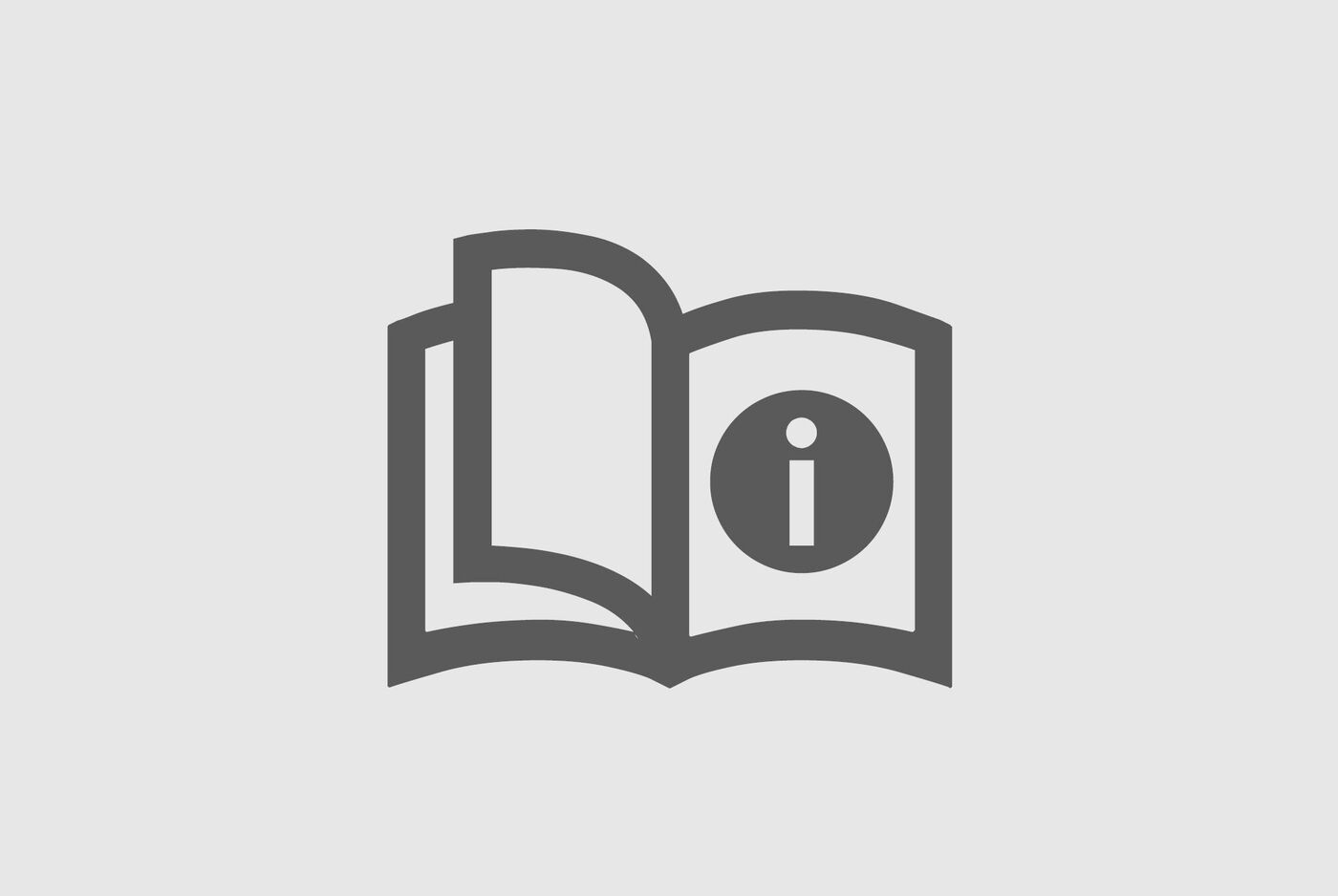 Símbolo de información en un libro abierto