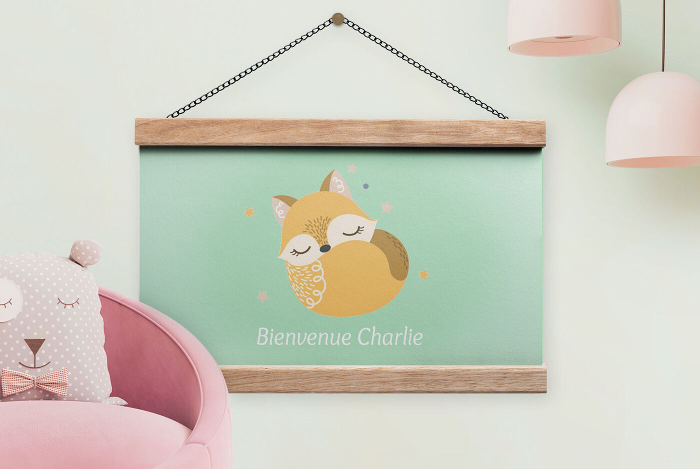 poster personalizado con soporte de madera.