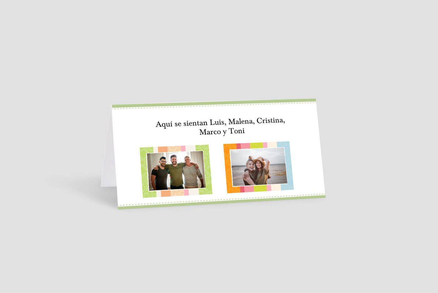 Un álbum de fotos diseñado con cariño con dos fotos de amigos.