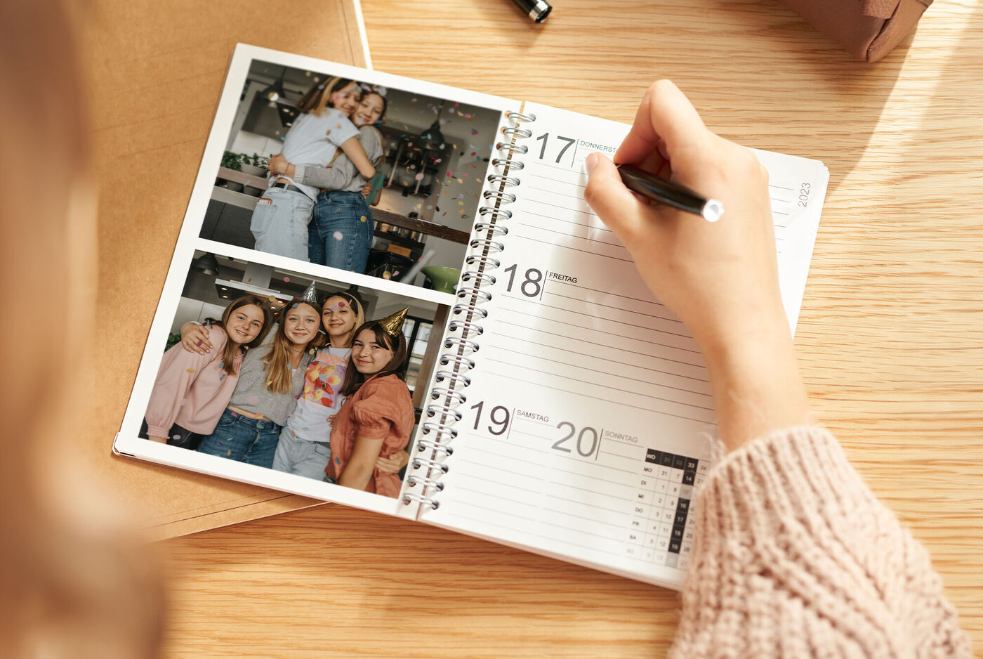 Agenda personal personalizada con los días