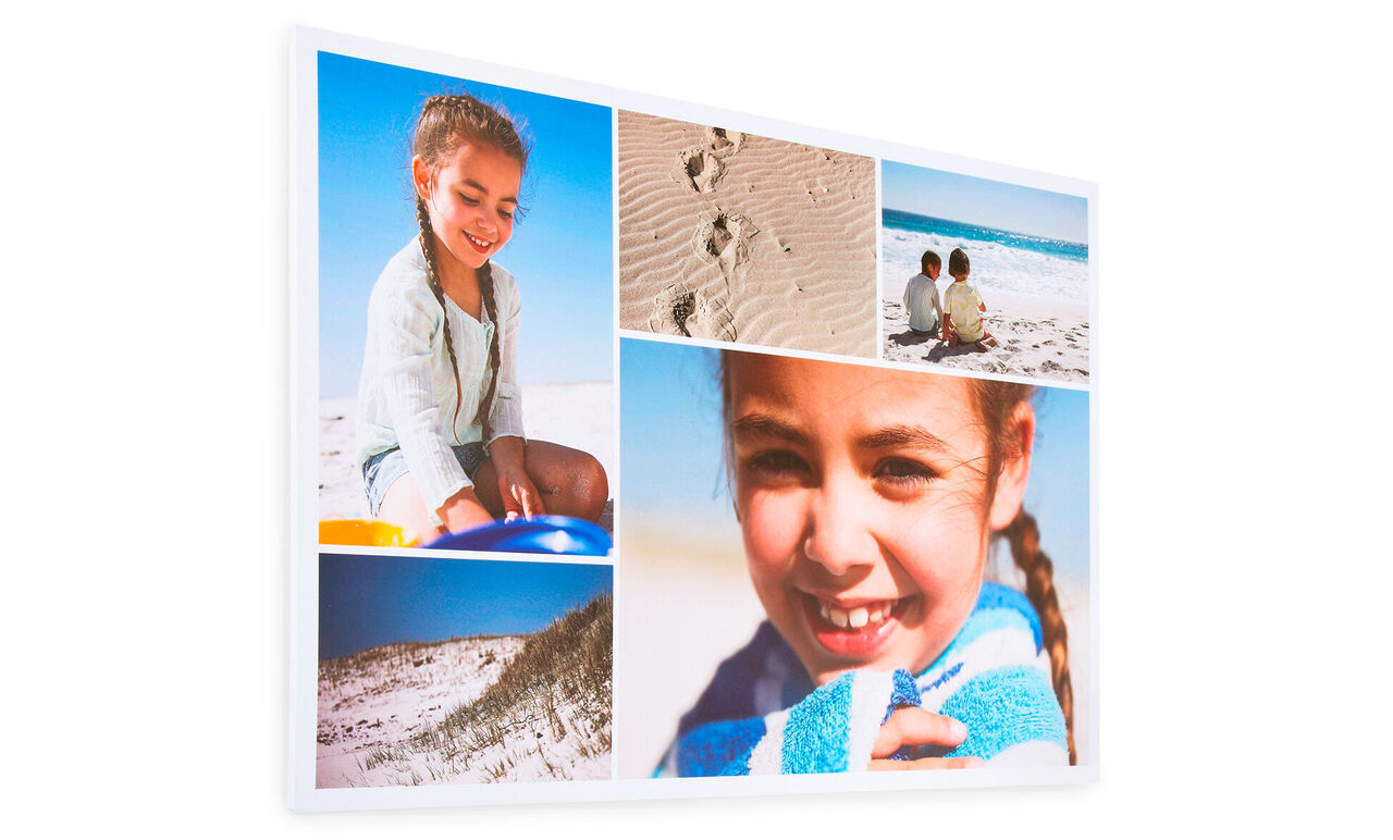 Collage con diferentes momentos en la playa, que muestra alegría y recuerdos felices
