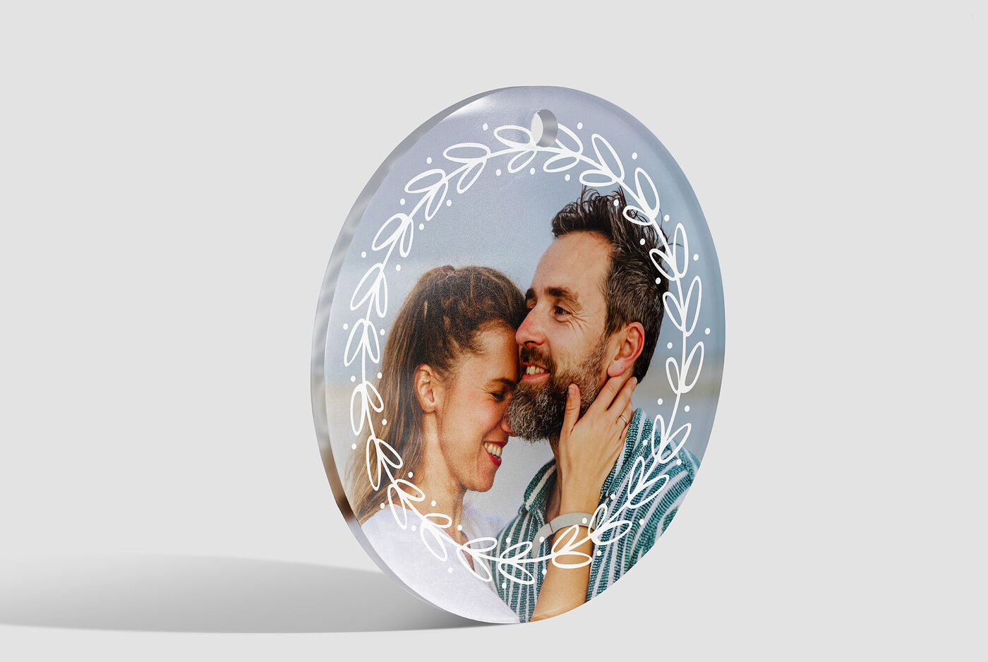 Adorno navideño con foto personalizada