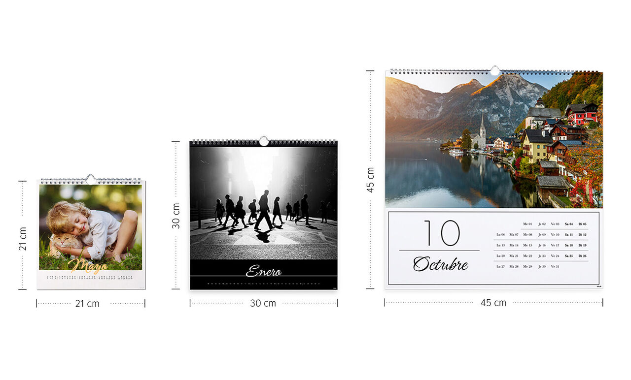 Tres calendarios de diferentes tamaños y diseños que capturan grandes momentos.