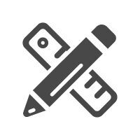 Un símbolo de diseño gráfico con lápiz y regla.